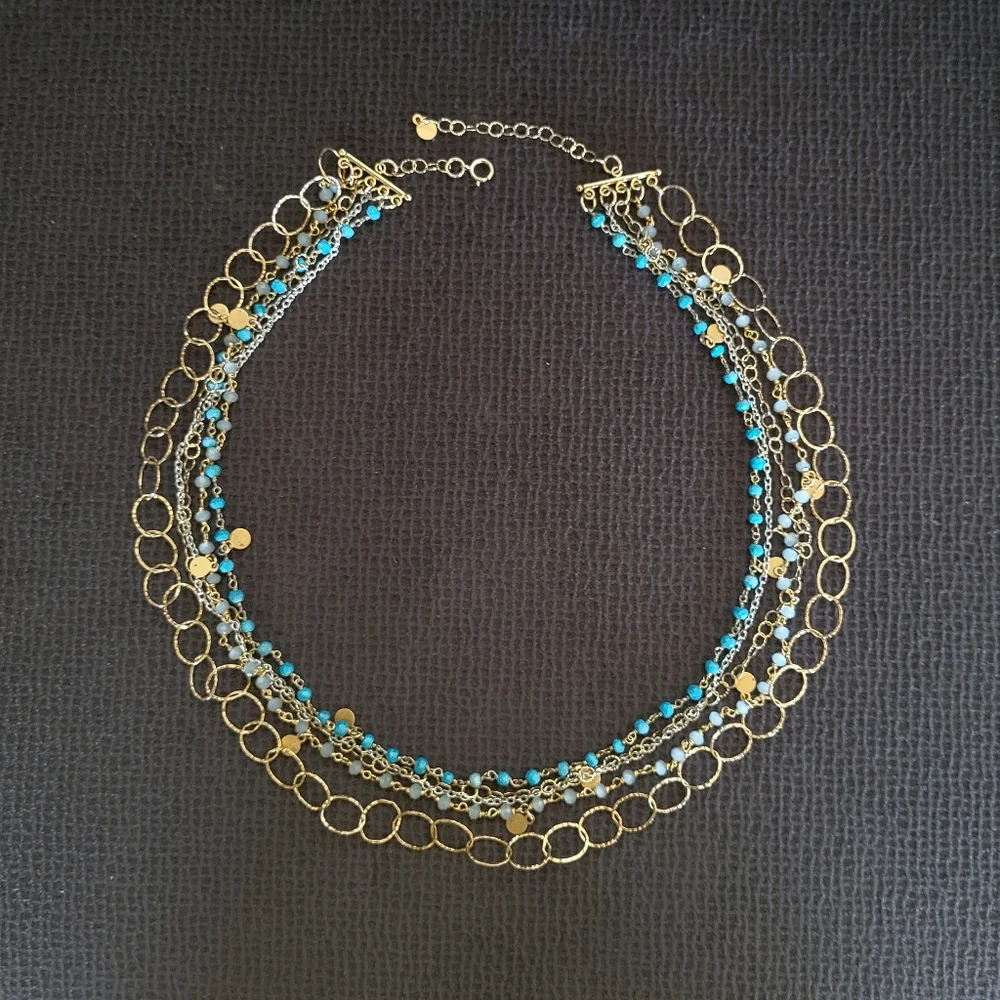 Five🖐 Strand Necklace Statement Necklace - Picture 12 of 16